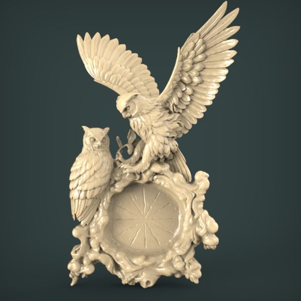 3D STL Model for CNC and 3d Printer - Bas-Relief "Owl"