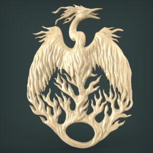 3D STL Model for CNC and 3d Printer - Bas-Relief "Firebird"