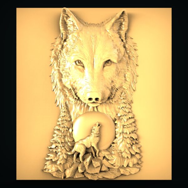 3D STL Model for CNC and 3d Printer - Bas-Relief "Wolf" (1783)