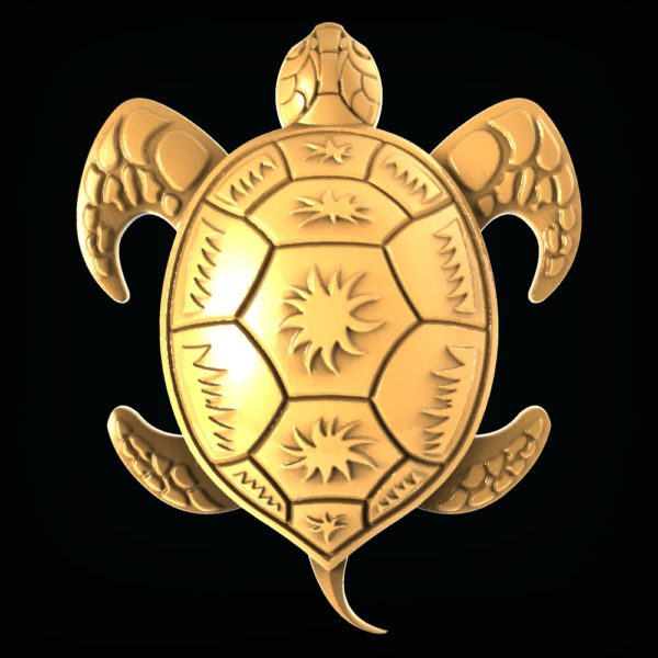 3D STL Model for CNC and 3d Printer - Bas-Relief "Turtle"