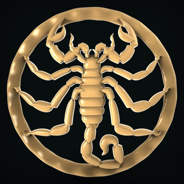 3D STL Model for CNC and 3d Printer - Bas-Relief "Scorpio"