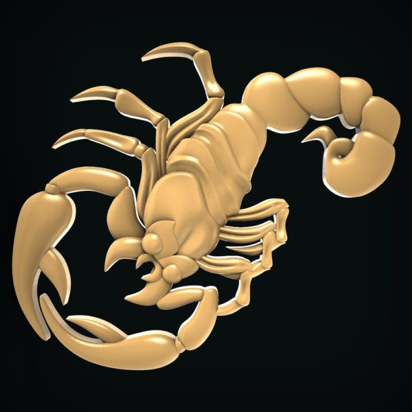 3D STL Model for CNC and 3d Printer - Bas-Relief "Scorpio"